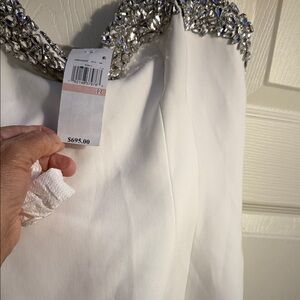 A.L.C. White Dress with Silver Embellishments